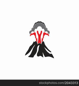 Volcano eruption logo vector illustration