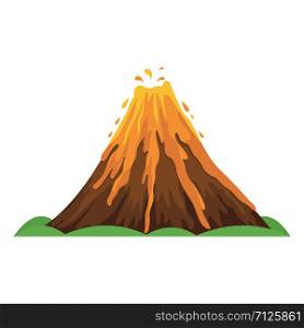 Volcano icon, cartoon vector illustration