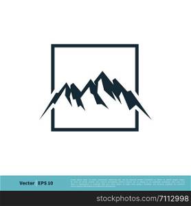 Volcano, Mountain Icon Vector Logo Template Illustration Design. Vector EPS 10.