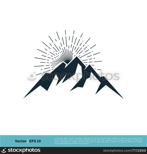 Volcano, Mountain Icon Vector Logo Template Illustration Design. Vector EPS 10.