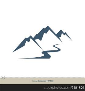Volcano Mountain Vector Logo Template Illustration Design. Vector EPS 10.
