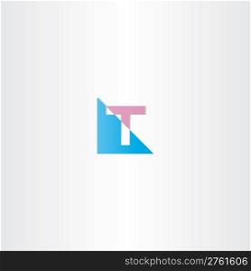 volet blue letter t logo sign vector brand