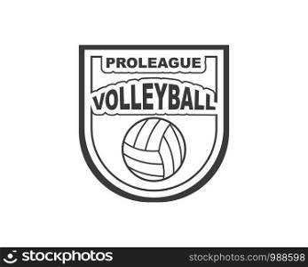 volley ball club logo and badge vector icon illustration design