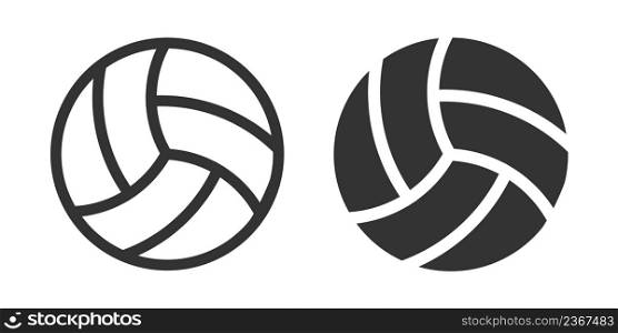 Volley ball icon. Volleyball black and outline sign. Beach game logo in vector