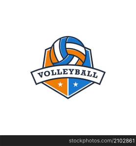 Volley Ball logo design vector templated isolated on white background