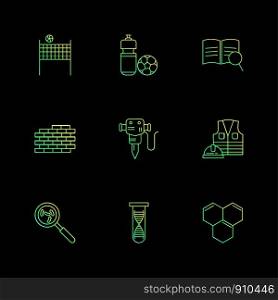 volley ball , net, ball , bricks , wall , jackhammer , labour, search , bacteria , dna , icon, icons, set, line, vector, business, sign, symbol, outline,