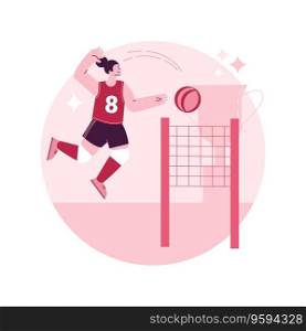 Volleyball abstract concept vector illustration. Beach volleyball competition, recreational sport, professional team, equipment, college tournament, watch world ch&ionship abstract metaphor.. Volleyball abstract concept vector illustration.