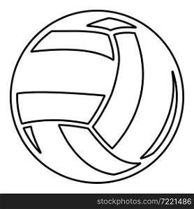 Volleyball ball sport equipment contour outline icon black color vector illustration flat style simple image. Volleyball ball sport equipment contour outline icon black color vector illustration flat style image
