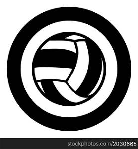 Volleyball ball sport equipment icon in circle round black color vector illustration image solid outline style simple. Volleyball ball sport equipment icon in circle round black color vector illustration image solid outline style