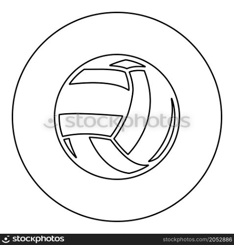 Volleyball ball sport equipment icon in circle round black color vector illustration image outline contour line thin style simple. Volleyball ball sport equipment icon in circle round black color vector illustration image outline contour line thin style