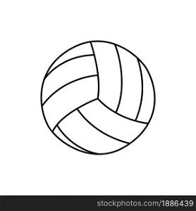 Volleyball ball. Sport equipment line sketch. Hand drawn doodle outline icon. Vector black and white freehand fitness illustration