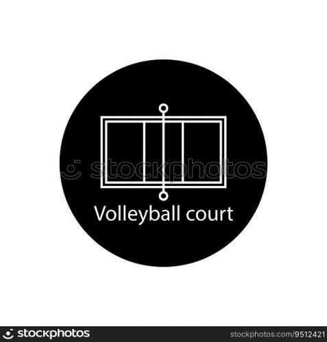 volleyball court icon vector template illustration logo design