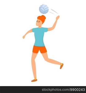 Volleyball for beginners icon. Cartoon of volleyball for beginners vector icon for web design isolated on white background. Volleyball for beginners icon, cartoon style