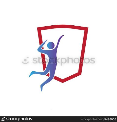 Volleyball logo, emblem, icons, designs templates with volleyball ball on a light background
