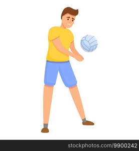 Volleyball pitch icon. Cartoon of volleyball pitch vector icon for web design isolated on white background. Volleyball pitch icon, cartoon style