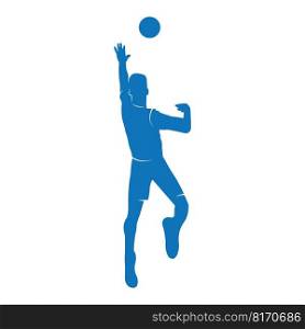 volleyball player jumping on a white background.