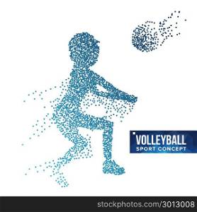 Volleyball Player Silhouette Vector. Grunge Halftone Dots. Dynamic Volleyball Athlete In Action. Dotted Particles. Sport Banner, Game, Event Concept. Isolated Abstract Illustration. Volleyball Player Silhouette Vector. Grunge Halftone Dots. Dynamic Volleyball Athlete In Action. Dotted Particles. Sport Banner, Game, Event Concept. Isolated Illustration
