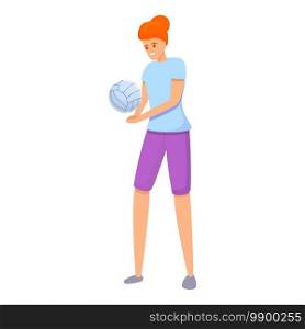 Volleyball student icon. Cartoon of volleyball student vector icon for web design isolated on white background. Volleyball student icon, cartoon style