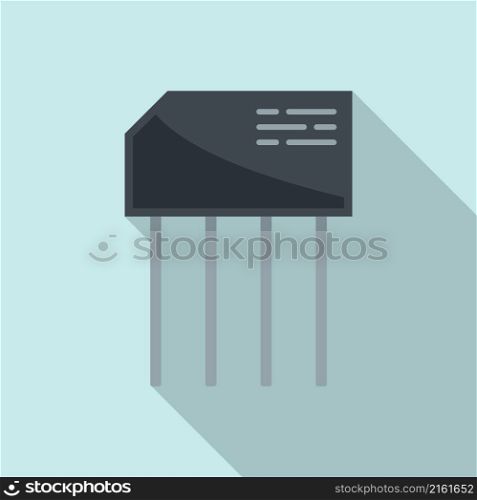 Voltage circuit icon flat vector. Electric regulator. Power diode. Voltage circuit icon flat vector. Electric regulator