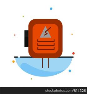 Voltage, Energy, Power, Transformer Abstract Flat Color Icon Template