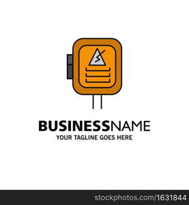 Voltage, Energy, Power, Transformer Business Logo Template. Flat Color