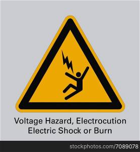 Voltage Hazard Electrocution Electric Shock or Burn