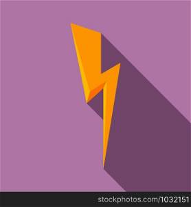 Voltage lightning bolt icon. Flat illustration of voltage lightning bolt vector icon for web design. Voltage lightning bolt icon, flat style