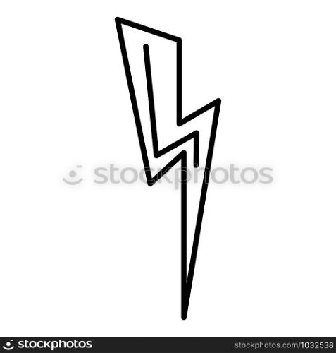 Voltage lightning bolt icon. Outline voltage lightning bolt vector icon for web design isolated on white background. Voltage lightning bolt icon, outline style