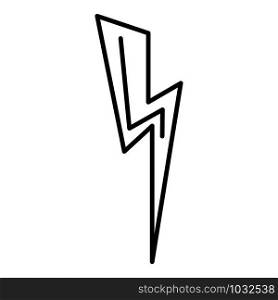 Voltage lightning bolt icon. Outline voltage lightning bolt vector icon for web design isolated on white background. Voltage lightning bolt icon, outline style