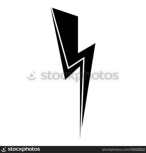 Voltage lightning bolt icon. Simple illustration of voltage lightning bolt vector icon for web design isolated on white background. Voltage lightning bolt icon, simple style