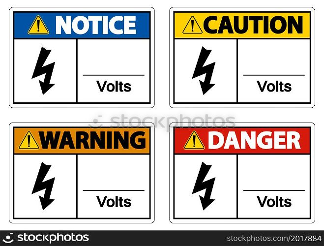 Volts Symbol Sign On White Background