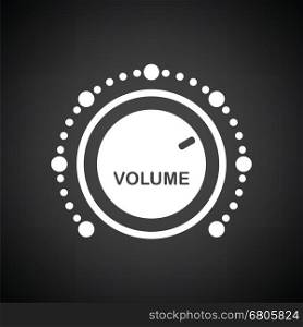 Volume control icon. Black background with white. Vector illustration.