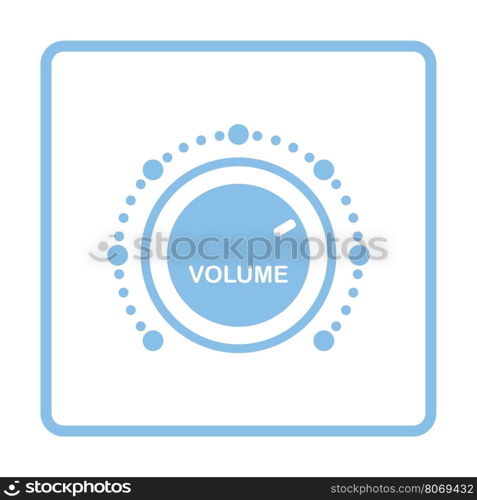 Volume control icon. Blue frame design. Vector illustration.