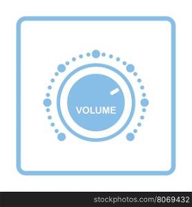 Volume control icon. Blue frame design. Vector illustration.