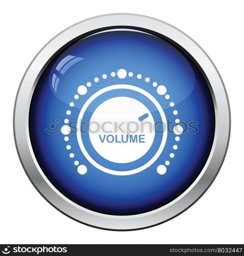 Volume control icon. Glossy button design. Vector illustration.