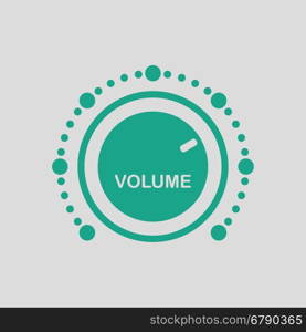 Volume control icon. Gray background with green. Vector illustration.