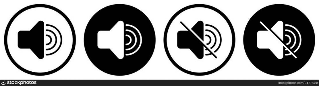Volume music sound icon set
