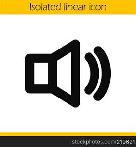 Volume on linear icon. Thick line illustration. Sound control button. Music speaker contour symbol. Vector isolated outline drawing. Volume on linear icon