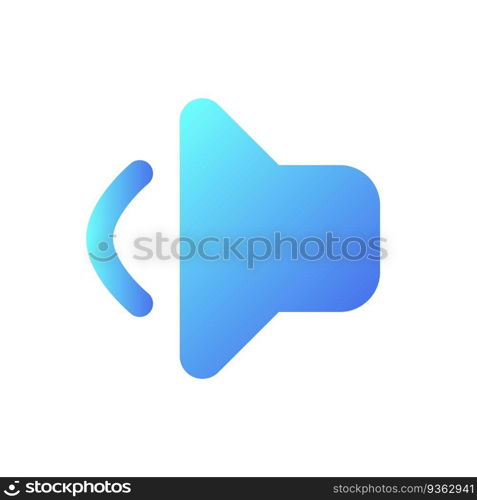 Volume pixel perfect flat gradient two-color ui icon. Loud ringtone for smartphone. Music playing. Simple filled pictogram. GUI, UX design for mobile application. Vector isolated RGB illustration. Volume pixel perfect flat gradient two-color ui icon