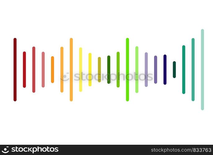 volume sound logo on white background. volume sound sign. flsy style. colorful audio waves logo symbol.