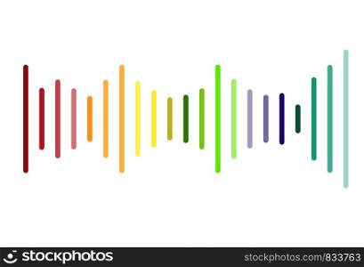 volume sound logo on white background. volume sound sign. flsy style. colorful audio waves logo symbol.