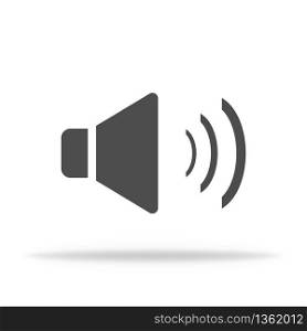 Volume speaker icon. Loudspeaker as megaphone. Media icon for player. Audio or video icon. Vector EPS 10.