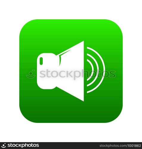 Volume up icon green vector isolated on white background. Volume up icon green vector