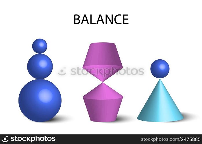 Volumetric balance figures. Mind wellness lifestyle. Vector illustration. stock image. EPS 10.. Volumetric balance figures. Mind wellness lifestyle. Vector illustration. stock image.