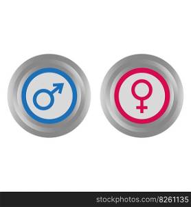 volumetric buttons sex. Gender icon. Realistic 3d symbol icon design. Vector illustration. EPS 10.. volumetric buttons sex. Gender icon. Realistic 3d symbol icon design. Vector illustration.