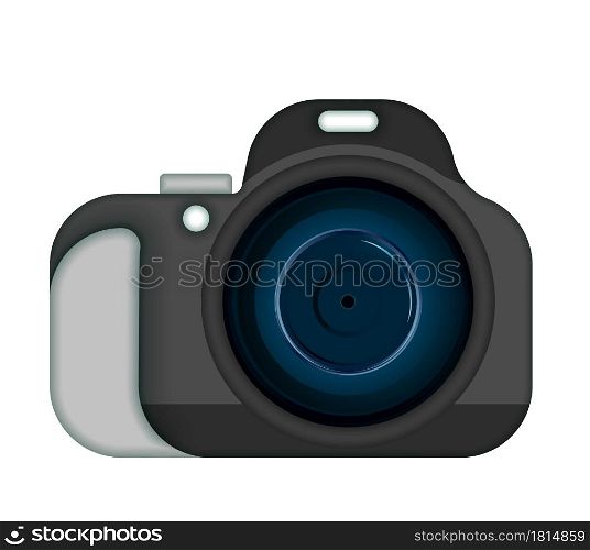 Volumetric camera icon. World Photography Day August 19th. Selfies and photo albums. Vector on a white background