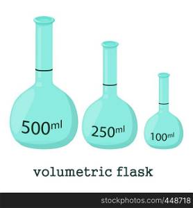 volumetric flask icon. Cartoon illustration of volumetric flask vector icon for web isolated on white background. volumetric flask icon, cartoon style