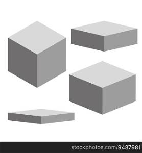 Volumetric gray cube on a white background. Vector illustration. EPS 10. stock image.. Volumetric gray cube on a white background. Vector illustration. EPS 10.