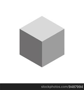 Volumetric gray cube on a white background. Vector illustration. EPS 10. stock image.. Volumetric gray cube on a white background. Vector illustration. EPS 10.