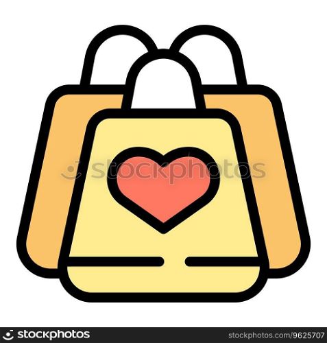 Volunteer bags icon outline vector. International assistance. Care person color flat. Volunteer bags icon vector flat